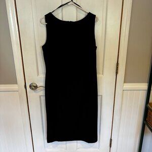 Liz Claiborne black sleeveless sheath dress, size 12Tall, midi length-never worn